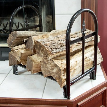 PURE GARDEN Fireplace Log Rack with Finial Design Black 50-127
